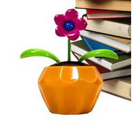 Solar Toys, Solar Powered Swinging Flower, Car Figurines Decoration, Weather-Resistant Ornament, Fun Table Accessory for Desk Dashboard Living Room, 4.53x4.33x2.36 inches
