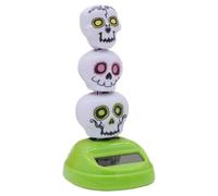 Solar Toys, Swinging Skull Figurines, 3 Head Bobble Set, Weather-Resistant Dashboard Decor, No Battery Required for Car Interior, Table, Bedroom, Window Sill, 10cm Abs