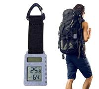 Solar Travel Thermometer Hygrometer Lightweight Clip Outdoor Weather Tool