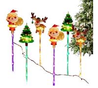 Solar Weihnachts Wegbeleuchtung - Solar Weihnacht -Pfahl -Leuchten, Wetterfeste Gartendekoration Lampe, Weihnachtsmann Stecklichter Für Den Garten | Gärten Veranden Auffahrt Party Gehweg Fest Balkone
