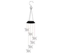 Solar Wind Chimes Couleur légère Chien de Chariot Suspendu Lampe à Contre-Vent LED pour Le Jardin ..