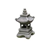 Solar Zen Pagoda Garden Statue 34cm, Outdoor Japanese Style Lantern for Home Garden Landscape Decoration