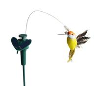 Solaration Colibri Flottant, alimenté par énergie Solaire ou à Piles, Ailes et queues en Plumes véritable