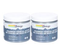 SOLARAY Charbon Végétal Activé de Coques Noix Coco Poudre 2x150 g