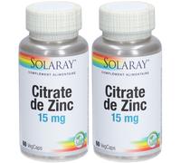 SOLARAY Citrate de Zinc 15 mg Capsule(S) 2x60 pc(s)
