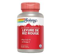 Solaray Levure de Riz Rouge Plus CoQ-10 + Oméga 3 - 60 gélules