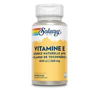 Solaray Vitamine E 400 IU - 268mg | Source naturelle avec mélange de Tocophérols | 50 gélules
