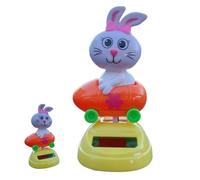 Solarbetriebenes Tanzspielzeug - Wackelnder Hasenfigur-Kopf Mit Solarantrieb, Sammelbare Dekoration Und Unterhaltsames Accessoire Für Innenbereich | Einsatz Büro Schreibtisch Wohnzimmer Kinderzimmer F