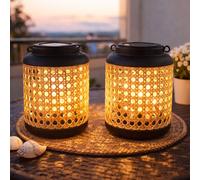 Solardeko Lanterne Éclairage D'Extérieur LED Bambou Valeur Terrassenleuchte 2er