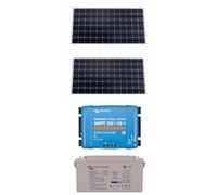 Solare Pronto Kit photovoltaïque 12 V 2 panneaux + Smartsolar MPPT 100/30 + batterie AGM/GEL pour camping-car et bateau - Compatible avec Victron (300W)