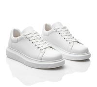 Solaress 257 Baskets Hommes en Cuir, Chaussures à Lacets Décontractées, Sneaker (Blanc, EU_Footwear_Size_System, Adult, Numeric, Medium, Numeric_41)