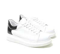 Solaress 547 Baskets Hommes en Cuir, Chaussures à Lacets Décontractées, Sneaker (Blanc S, EU_Footwear_Size_System, Adult, Men, Numeric, Medium, Numeric_43)