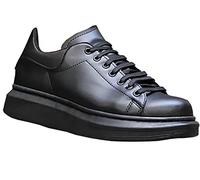 Solaress 547 Baskets Hommes en Cuir, Chaussures à Lacets Décontractées, Sneaker (Noir, EU_Footwear_Size_System, Adult, Men, Numeric, Medium, Numeric_40)