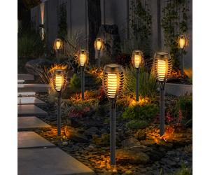 Solarfackel Brancher les Lampes Extérieure LED Effet Feu de Balcon Noir 8er Set