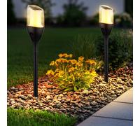 Solarfackel Lampe de Jardin Extérieur LED Effet Feu Pointe Hauteur 64,5 CM 2er