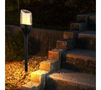 Solarfackel Lampe Décoration de Jardin LED Effet Feu Pointe Solaire H 64,5cm