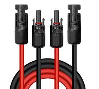 Solarkabel 4mm²/6mm², Solarkabel Verlängerung 1/2/3/5/10M, Solarkabel Verlängerungskabel(Rot/Schwarz) (4mm²2M)
