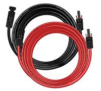 Solarkabel 6mm²/4mm², Solarkabel Verlängerung 1/2/3/5/10M, Solarkabel Verlängerungskabel mit Buchsen und Steckern für Photovoltaische Solarsysteme(Rot/Schwarz)6mm²3M