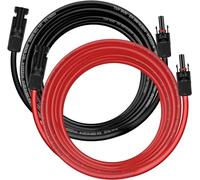 Solarkabel 6mm²/4mm², Solarkabel Verlängerung 1/2/3/5/10M, Solarkabel Verlängerungskabel mit Buchsen und Steckern für Photovoltaische Solarsysteme(Rot/Schwarz) 6mm²1M