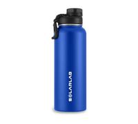 SOLARLAB Bouteille isotherme en acier inox - Gourde isotherme 1l - Sans BPA - Gourde d'eau convient aux boissons chaudes et froides, idéale pour l'école, le sport, le camping(Bleu,1200ML)