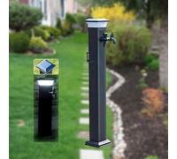 SolarLight Poteau de robinet de jardin résistant au gel avec long robinet et pistolet pulvérisateur 104 cm double robinet d'eau pour protection hivernale