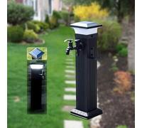 SolarLight Robinet d'eau d'extérieur résistant au gel 104 cm Poteau de robinet de jardin autoportant avec double robinet 60 cm et pistolet pulvérisateur pour protection hivernale