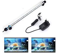 SolarNovo LED Éclairage Aquarium Lampe Tube Étanche Lighting Plongée A Economie D'energie Fish Tank Décoration (1.8 * 48cm, Bleu & Blanc)