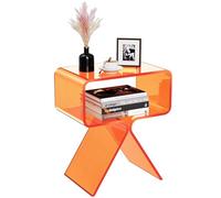 solaround Table d'Appoint en Acrylique, Petite Table de Chevet, 39 x 30 x 45 cm, pour Salon, Chambre (Orange)