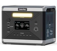 SolarPlay Generateur Electrique Portable, 2160 Wh Batterie LiFeP04, 2400w(crête 4800 w)1.5h Charge Complète Pour Camping, Rv& Alimentation électrique De Secours à Domicile(Panneaux Solaires En Option)