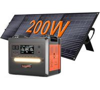 SolarPlay Generateur Lectrique Portable, 2304Wh Batterie LiFeP04, 2500w (crête 5000 w),200w Panneaux Solaires 1.5h Charge Complète pour Camping, RV& Alimentation électrique De Secours à Domicile