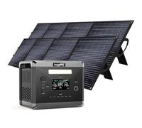 SolarPlay Q2501 Generateur Electrique Portable avec Panneau Solaire 2x200 W, Portable Power Station LiFePO4 2160 Wh, 2 Prises AC 230 V 2400 W, Alimentation Mobile Pour Camping, Bricolage et Comme