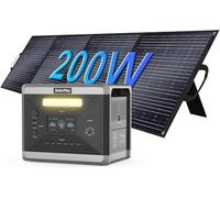 SolarPlay Station électrique portable Générateur solaire， avec 12 connecteurs de sortie, LiFePO4, UPS, pour camping, pannes de courant avec 5 ans de garantie (Q2501+S200.)
