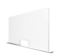 Solarplexius Hygiaphone cloison plexiglass premium ultra transparent séparateur bureau comptoir amovible protection contre microbes bactéries polycarbonate passe document 16cm | 120 x 60 cm