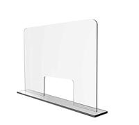 Solarplexius Hygiaphone cloison plexiglass premium ultra transparent séparateur bureau comptoir amovible protection contre microbes bactéries polycarbonate passe document 16cm | 50 x 50 cm