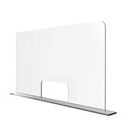 Solarplexius Hygiaphone cloison plexiglass premium ultra transparent séparateur bureau comptoir amovible protection contre microbes bactéries polycarbonate passe document 16cm | 70 x 60 cm