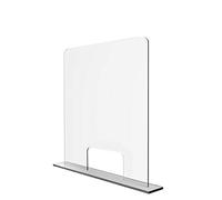 Solarplexius Hygiaphone cloison plexiglass premium ultra transparent séparateur bureau comptoir amovible protection contre microbes bactéries polycarbonate passe document 16cm | 50 x 60 cm