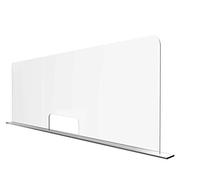 Solarplexius Hygiaphone cloison plexiglass Premium Ultra Transparent séparateur Bureau comptoir Amovible Protection Contre microbes bactéries Polycarbonate Passe Document 16cm | 150 x 60 cm
