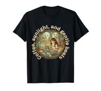 Solarpunk Cozy Lofi Esthétique Café, lumière du Soleil et battements T-Shirt