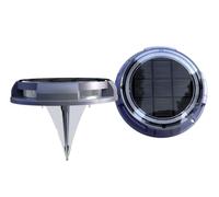 Solarsys - Lot de 2 Balises Solaires LED Extérieures 120 Lumens Blanc Chaud - Capteur Crépusculaire, IP67, Piquet Conique - Éclairage d’Ambiance pour Jardin, Terrasse, Piscine et Pont de Bateau