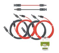 solartronics 2 paires de câbles solaires 4mm² 15 m, rouge/noir, résistant aux UV, étanche, câble de connexion solaire PV