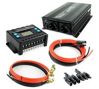 Solartronics Accessoire Solaire Set 1500 Watt Convertisseur 30A Régulateur de Charge Câble Fiche Batterie Photovoltaïque Installation Autonome