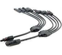 Solartronics Connecteur Y Paire Distributeur pour Solaire Panneau Photovoltaïque 2- À 6-fach Couplage 1000V PV Solarkabelverbinder Étanche IP67 Noir Résistant Aux Rayons UV (4-fach Câble)