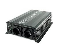 SOLARTRONICS Convertisseur de tension NM1500 - 12 V - 1500 W - Noir - Puissance de crête 3000 W - Onduleur 12 V vers 230 V - Compatible avec batterie au plomb ou AGM - Avec port Schuko et USB