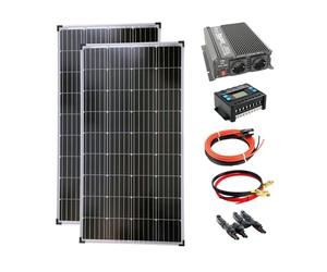 solartronics Kit complet de 2 panneaux solaires de 130 W - Convertisseur de 1000 W - Régulateur de charge photovoltaïque