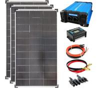 SOLARTRONICS Kit complet de 3 panneaux solaires de 120 W - 1070 x 585 - 1500 W - FS1500D12V - Convertisseur de tension 30 A