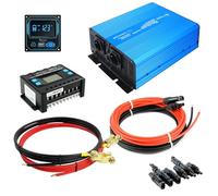 solartronics Kit solaire 1500 W sinusoïdal, régulateur de charge LCD 30 A, USB-A et USB-C, télécommande d'affichage, câble de raccordement