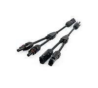 SOLARTRONICS Lot de 2 connecteurs en Y pour panneau solaire photovoltaïque - 2 à 6 voies - 1000 V PV - Connecteur de câble solaire étanche IP67 - Noir - Résistant aux UV (2 câbles)