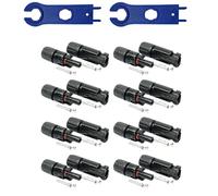 SOLARTRONICS Lot de 8 paires de connecteurs solaires mâle/femelle - Connecteurs de câble de panneau solaire IP67 étanches - Fiche PV compatible avec MC4 - Connecteur pour câble solaire de 4 mm² à 6