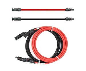 Solartronics Rallonge 6mm ² avec Connecteur Solaire 2x3m - PV Câble H1Z2Z2-K sur Les Deux Côtés Rouge/Noir - Photovoltaïque Prise - pour Installation - Made in Germany