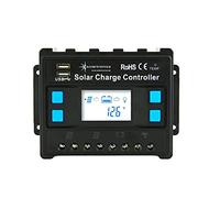 solartronics Régulateur de charge solaire photovoltaïque 12 V/24 V Bleu 20 A 30 A 40 A 50 A 60 A
